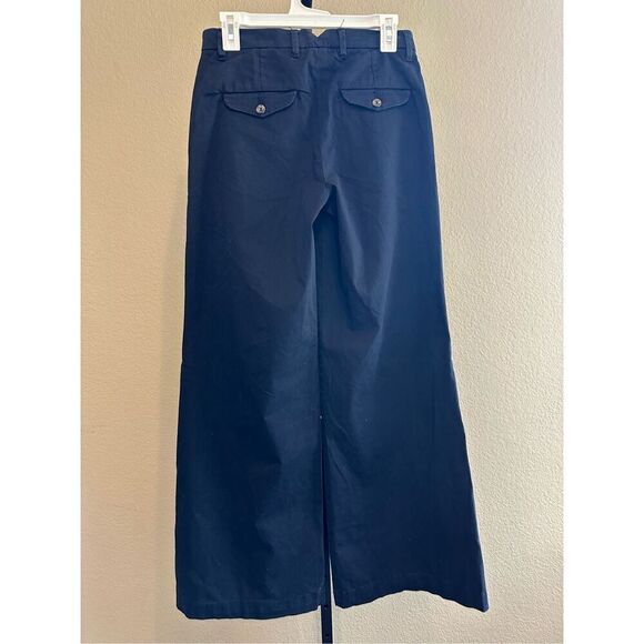Made in Italy Dixie Denim Collection Extra Wide Leg Cotton Trousers Pants in Nig - Picture 3 of 8